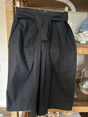 J. Crew Black Pencil Skirt with Waist Tie